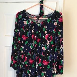 NWOT Talbot’s pansy print 3/4 sleeve dress